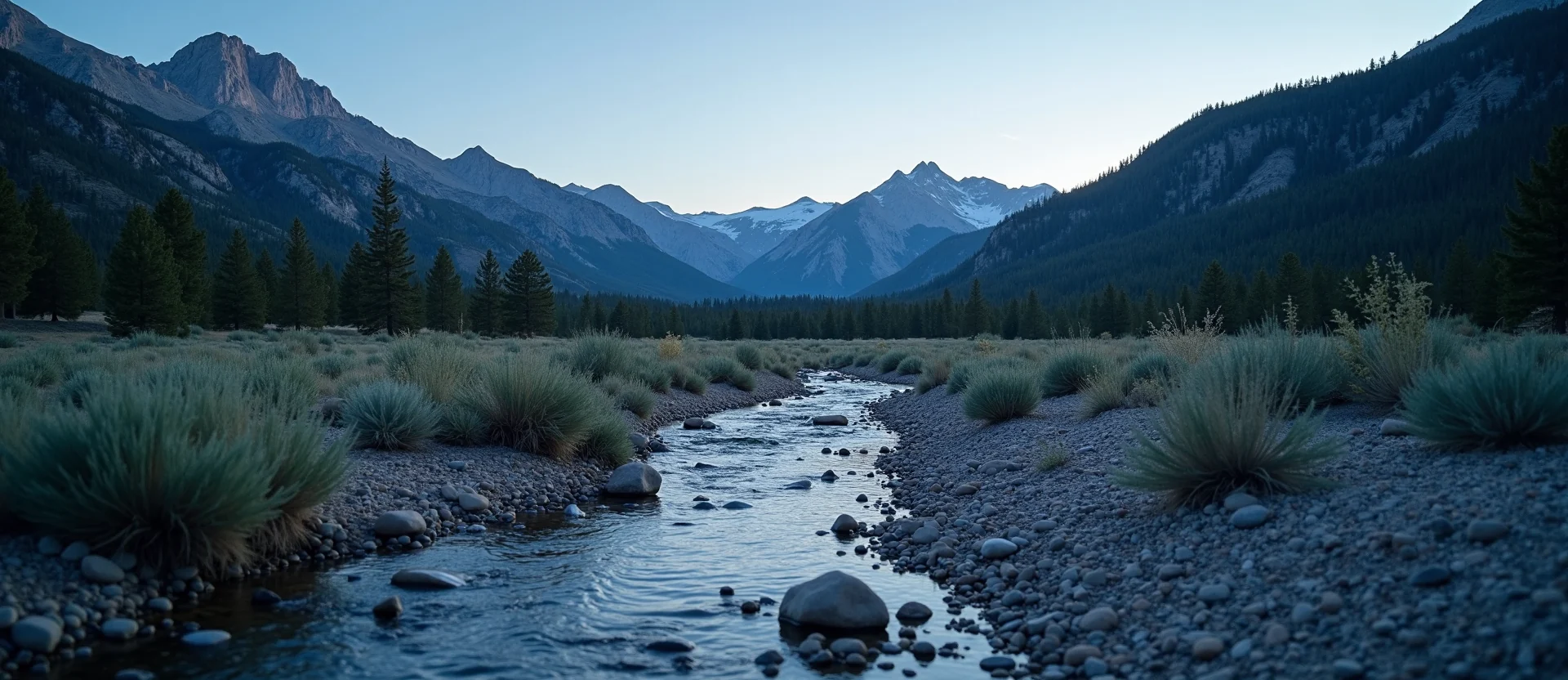 Symbolizing Flow/Cleansing: A local Sierra Juniper babbling mountain creek. - AI Generated