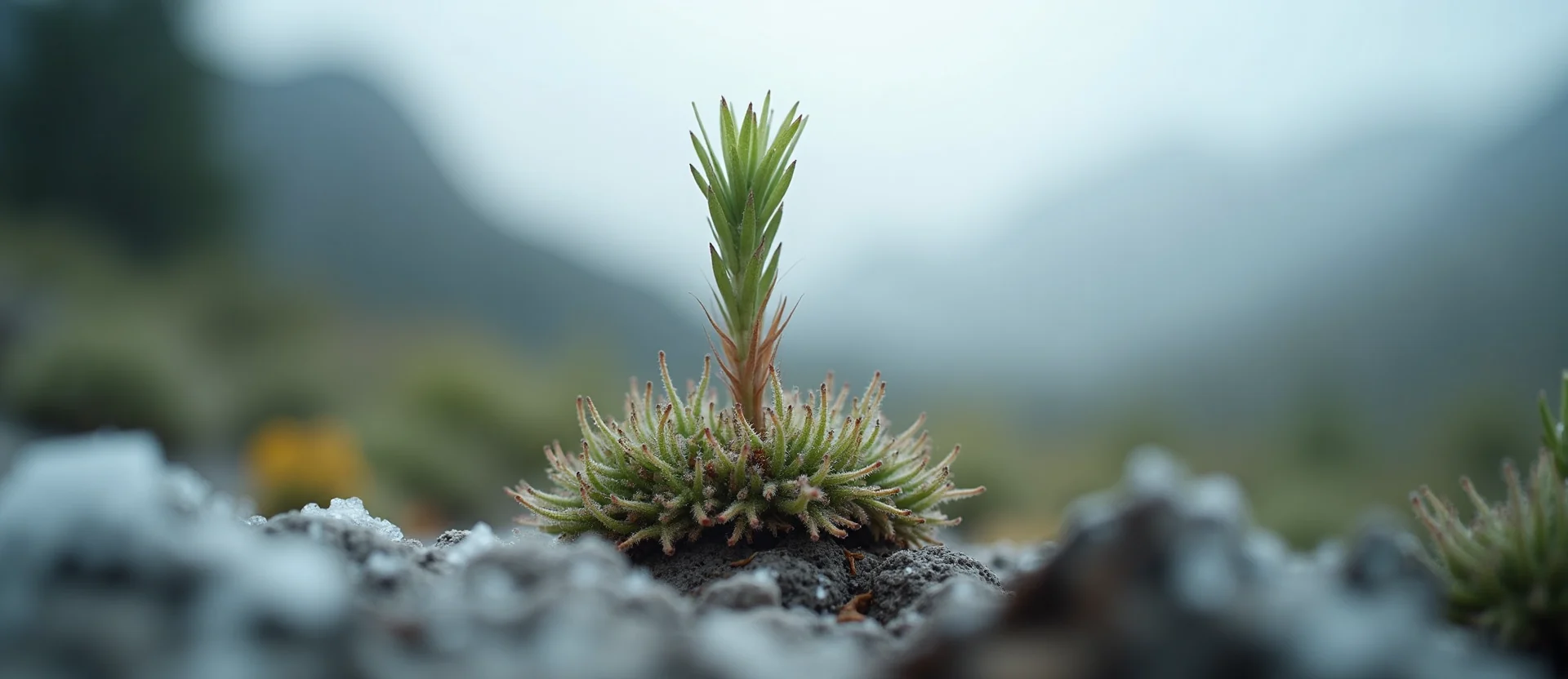 Symbolizing Seed/New Beginning: A local Indian Paintbrush sprouting sagebrush seedling. - AI Generated
