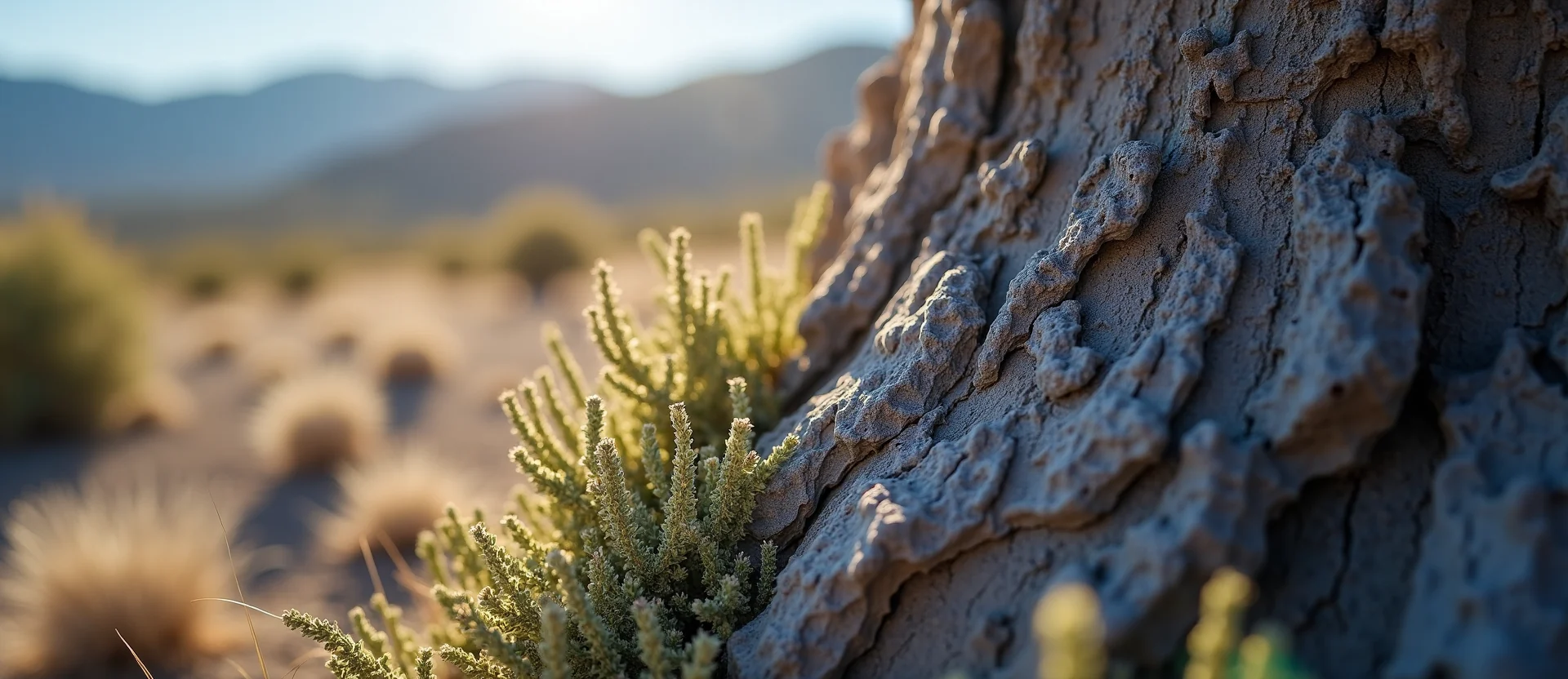 Symbolizing Growth/Resilience: A local Bitterbrush sturdy weathered tree trunk. - AI Generated