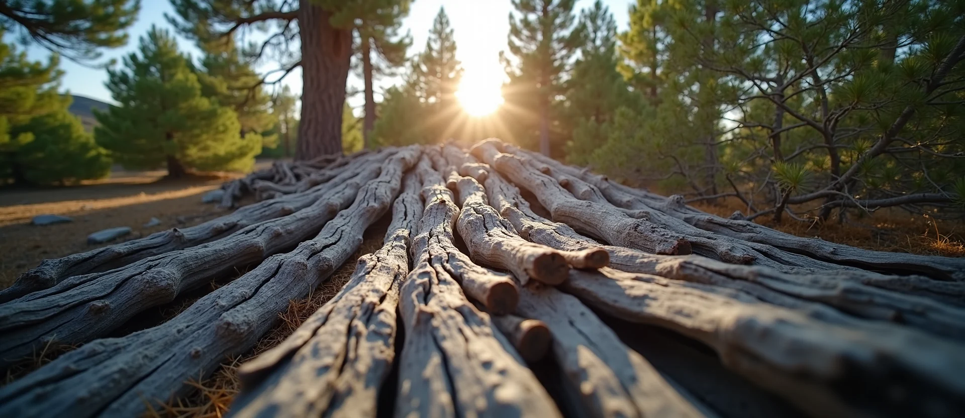 Symbolizing Growth/Resilience: A local Sierra Juniper gnarled juniper roots. - AI Generated