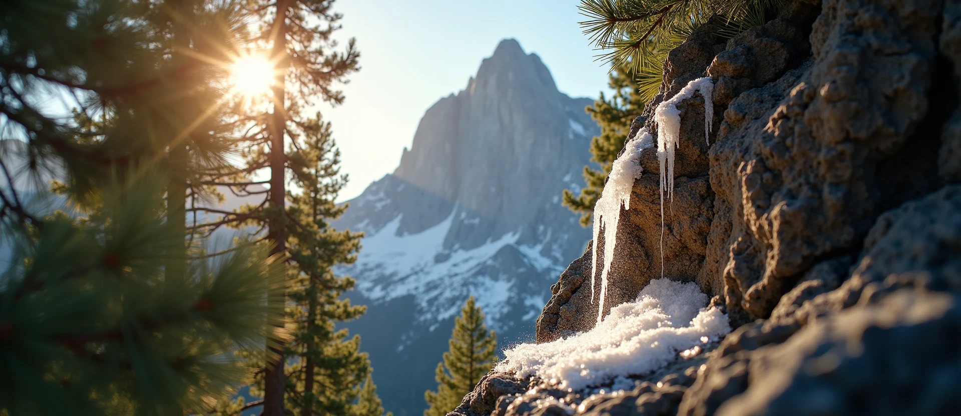 Symbolizing Stability/Peak: A local Mountain Mahogany jagged granite peak. - AI Generated