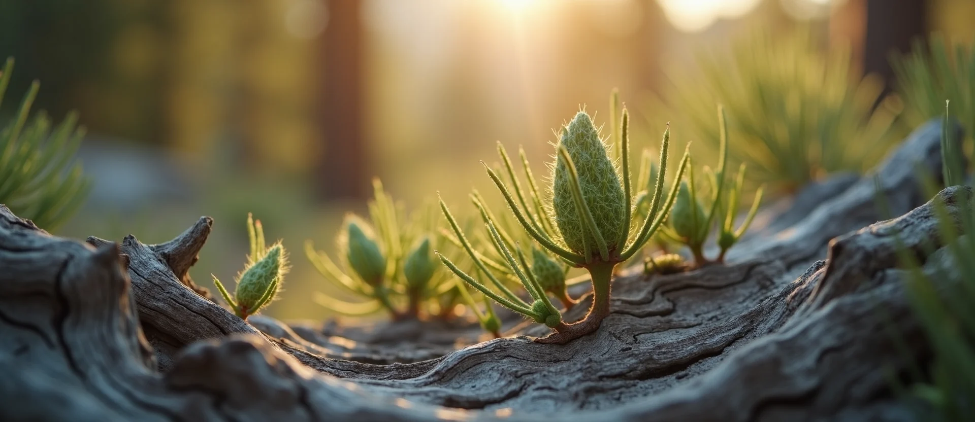 Symbolizing Seed/New Beginning: A local Rabbitbrush new green bud on a branch. - AI Generated