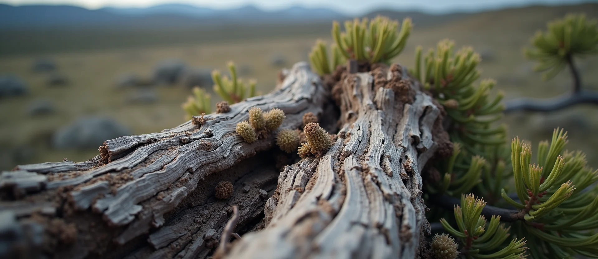 Symbolizing Growth/Resilience: A local Sierra Juniper gnarled juniper roots. - AI Generated