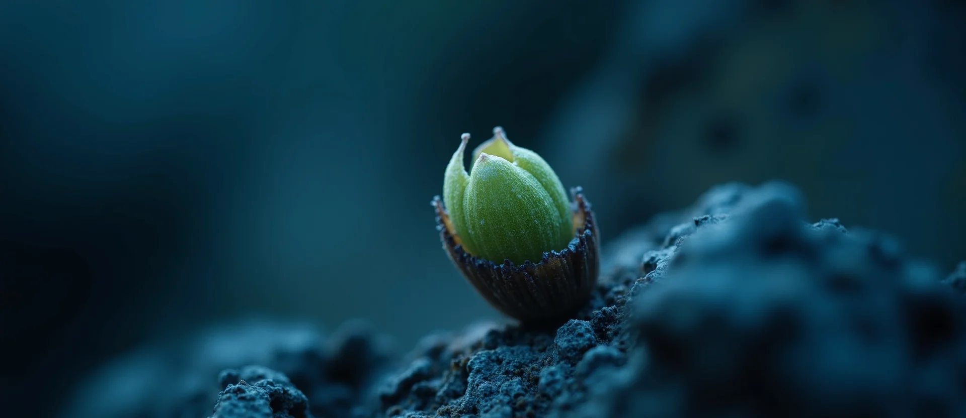Symbolizing Seed/New Beginning: A local Manzanita new green bud on a branch. - AI Generated