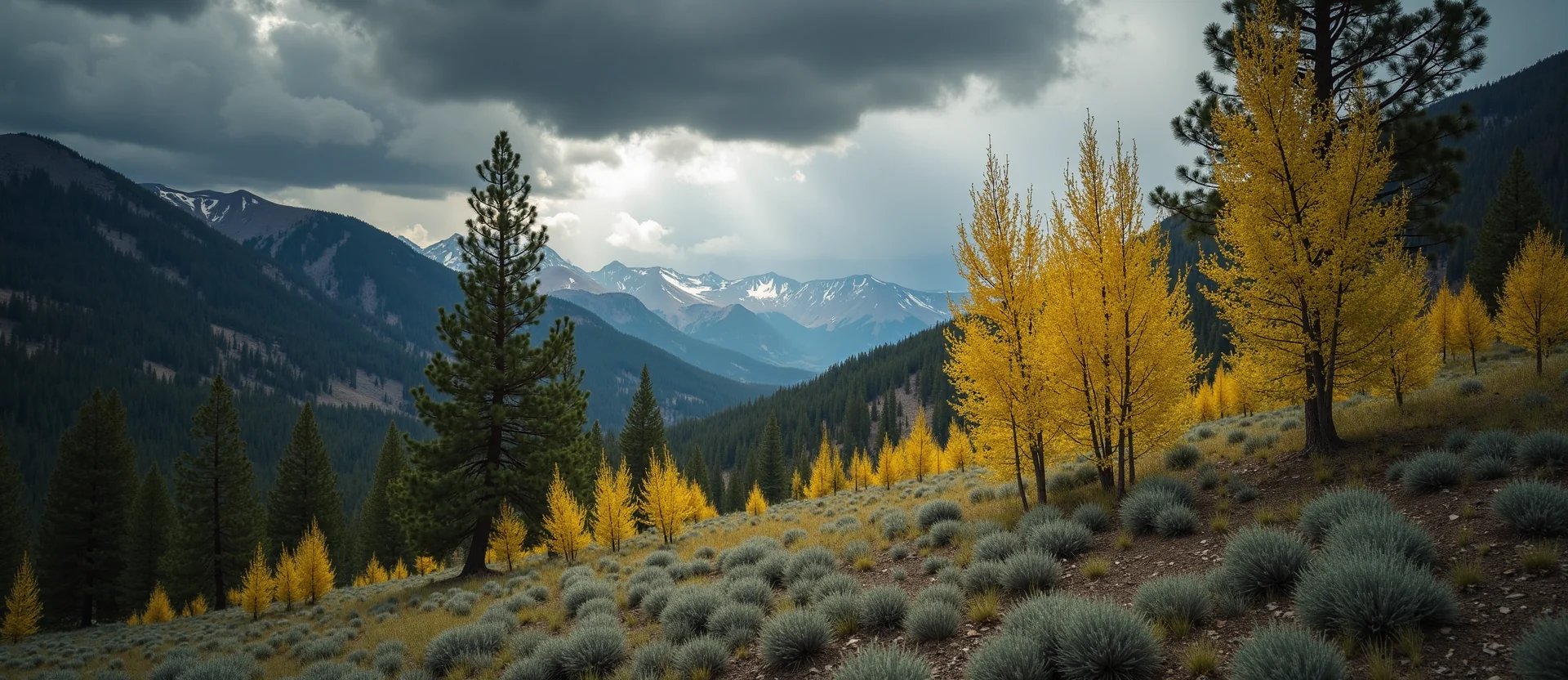 Symbolizing Growth/Resilience: A local Ponderosa Pine thriving aspen grove. - AI Generated