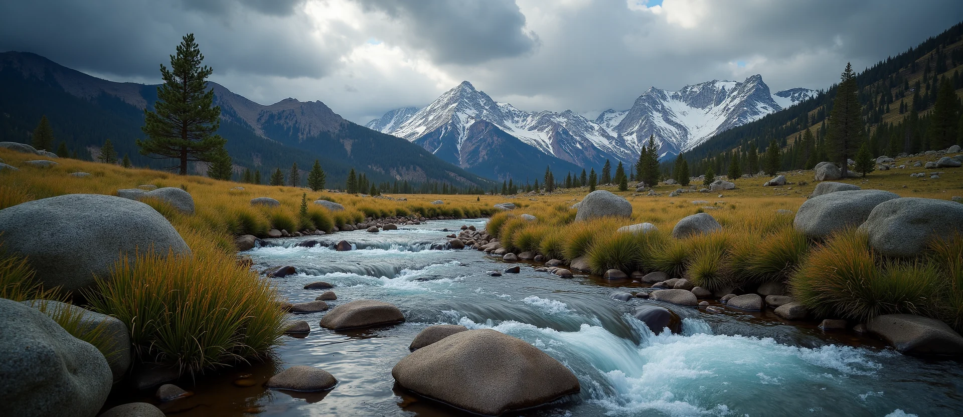 Symbolizing Flow/Cleansing: A local Quaking Aspen clear cold snowmelt stream. - AI Generated