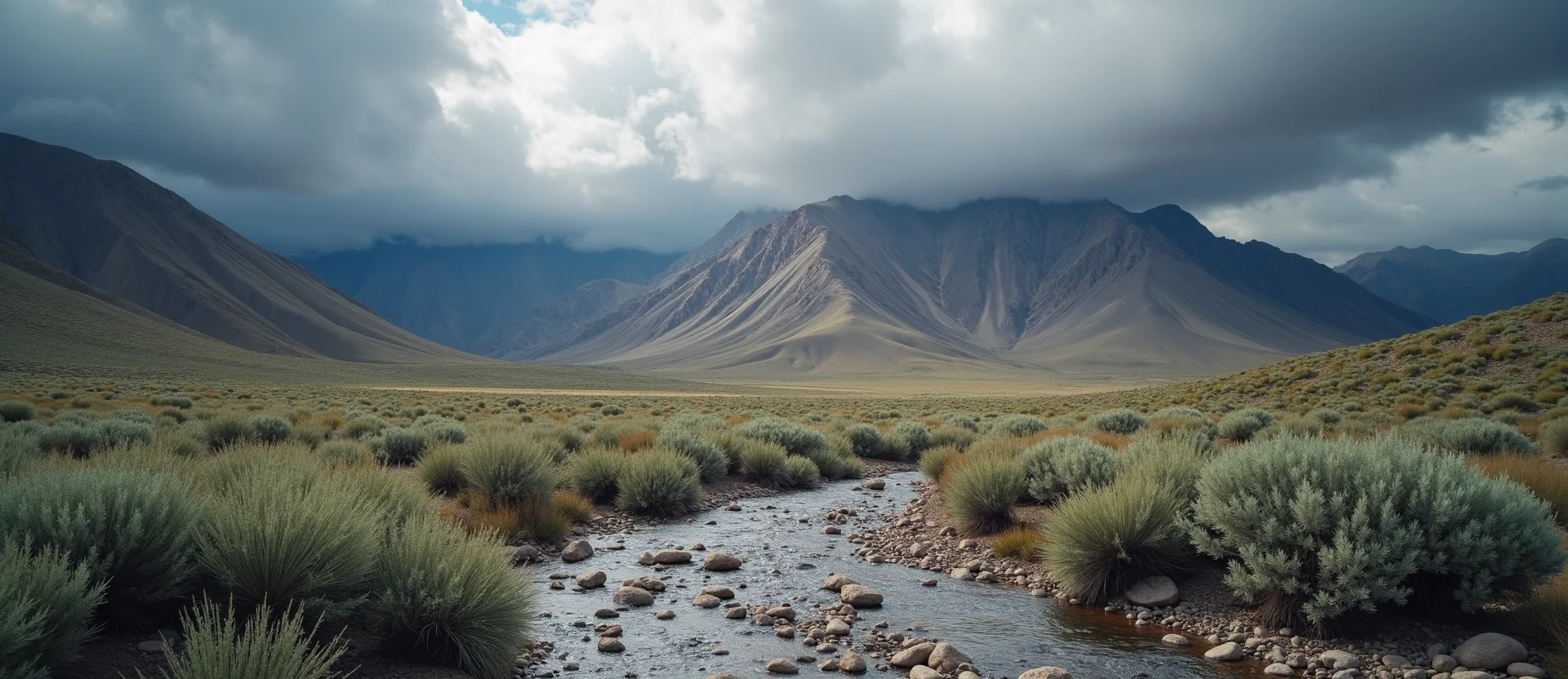 Symbolizing Stability/Peak: A local Rabbitbrush solid mountain ridge. - AI Generated