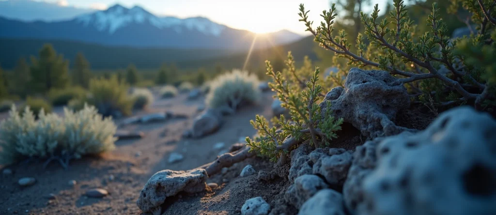 Symbolizing Growth/Resilience: A local Desert Peach gnarled juniper roots. - AI Generated