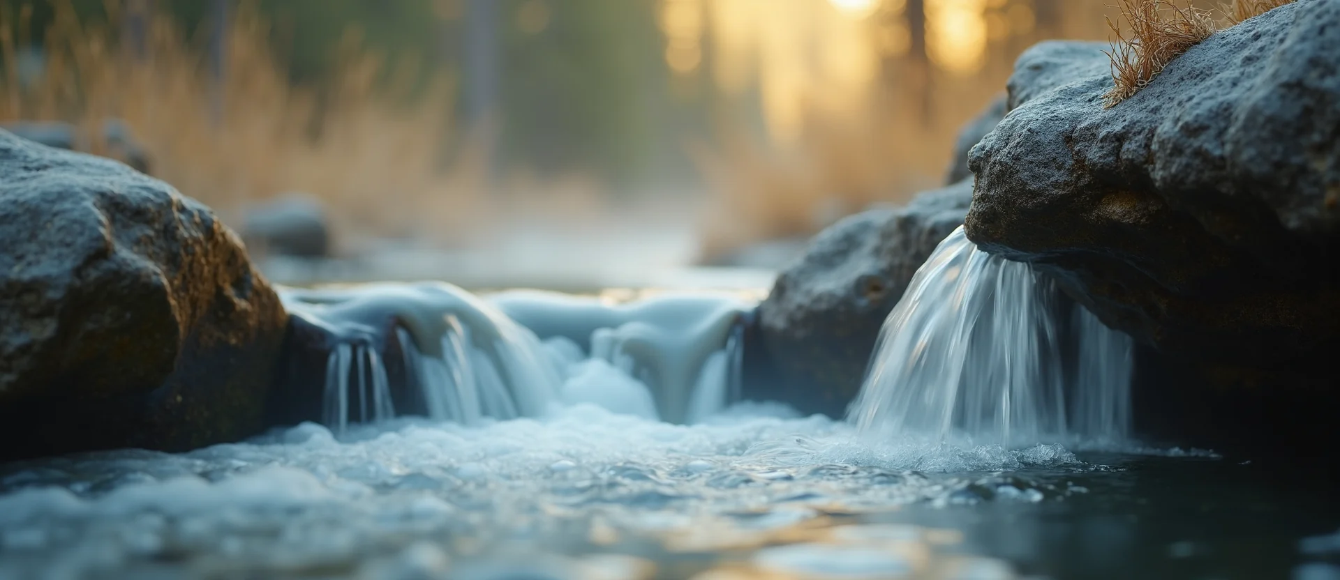 Symbolizing Flow/Cleansing: A local Bitterbrush hidden small waterfall. - AI Generated