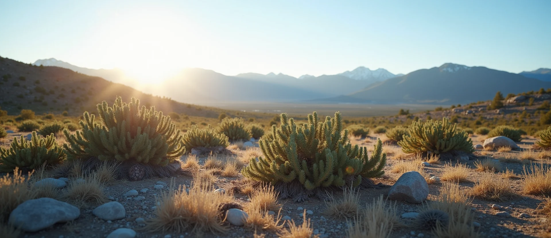 Symbolizing Identity/Local: A local Bitterbrush Sierra Nevada skyline. - AI Generated