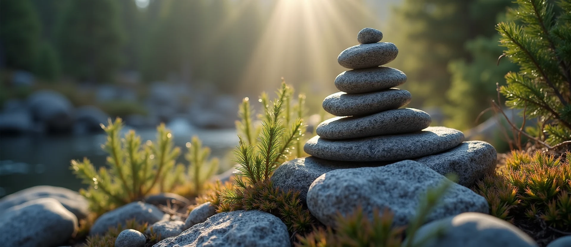 Symbolizing Stability/Peak: A local Ponderosa Pine ancient rock cairn. - AI Generated