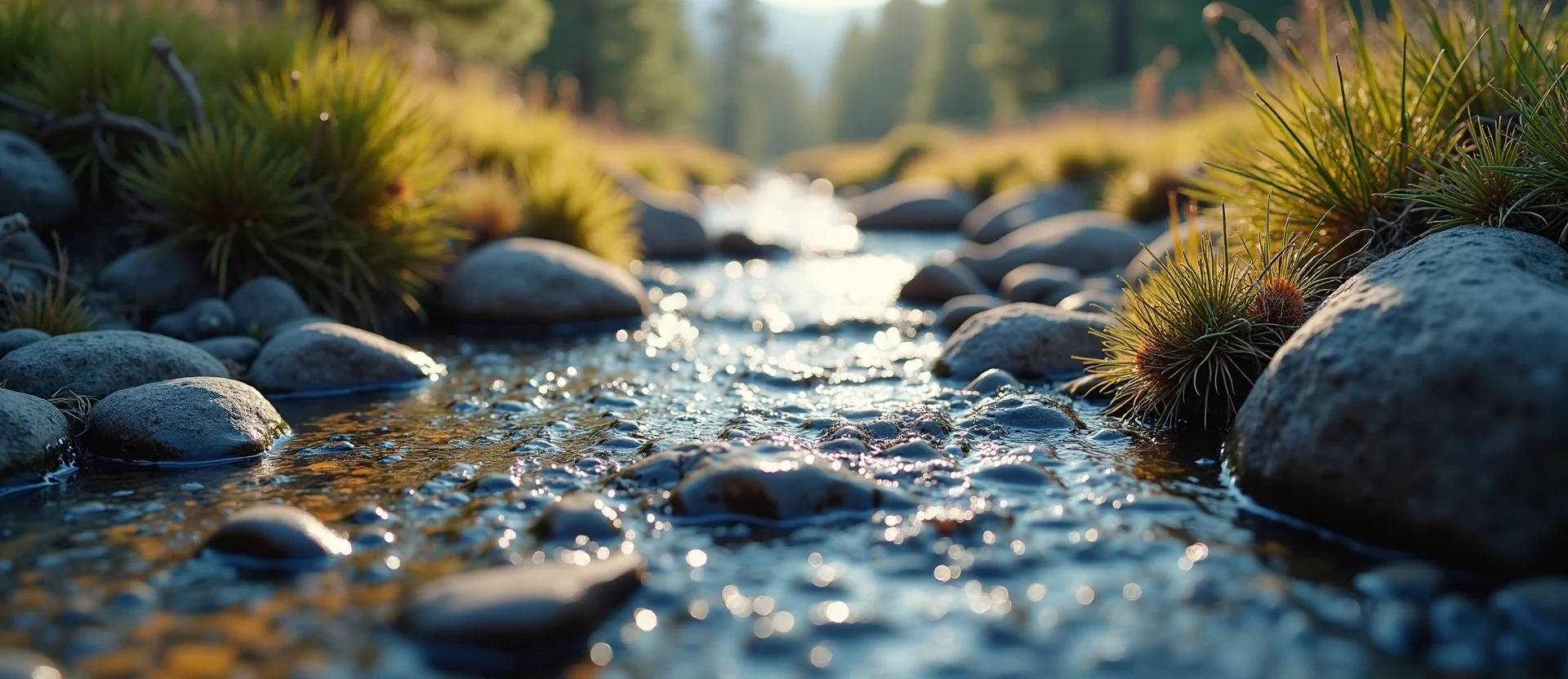 Symbolizing Flow/Cleansing: A local Ponderosa Pine babbling mountain creek. - AI Generated