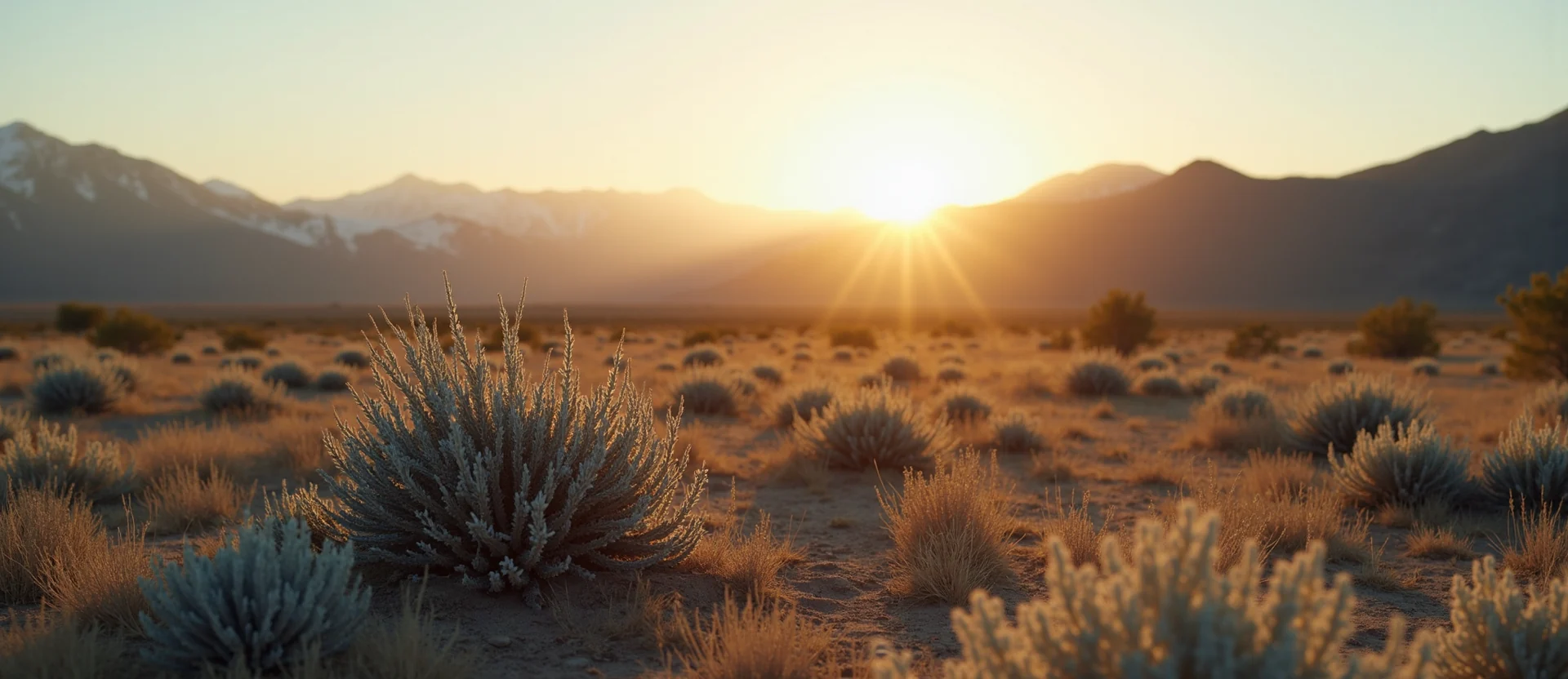Symbolizing Identity/Local: A local Rabbitbrush Sierra Nevada skyline. - AI Generated