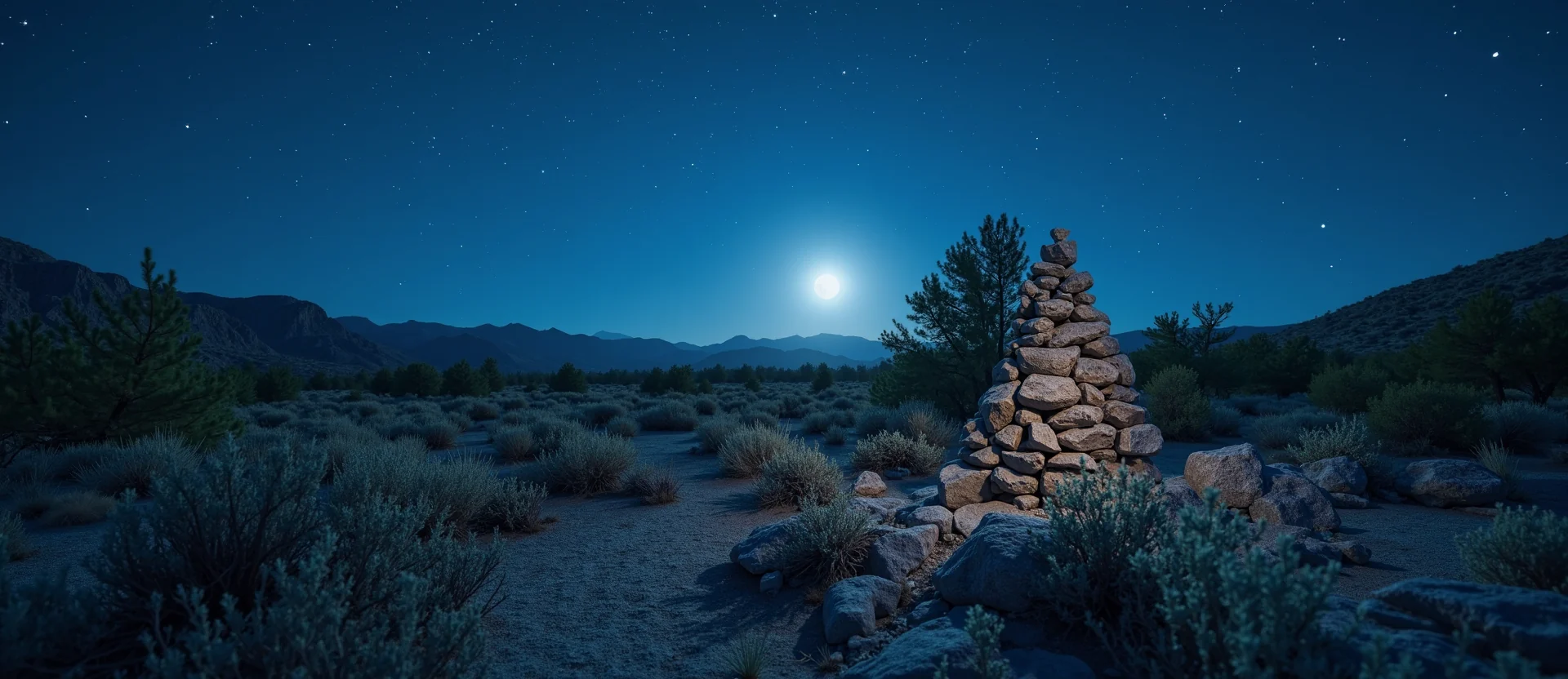 Symbolizing Stability/Peak: A local Mountain Mahogany ancient rock cairn. - AI Generated