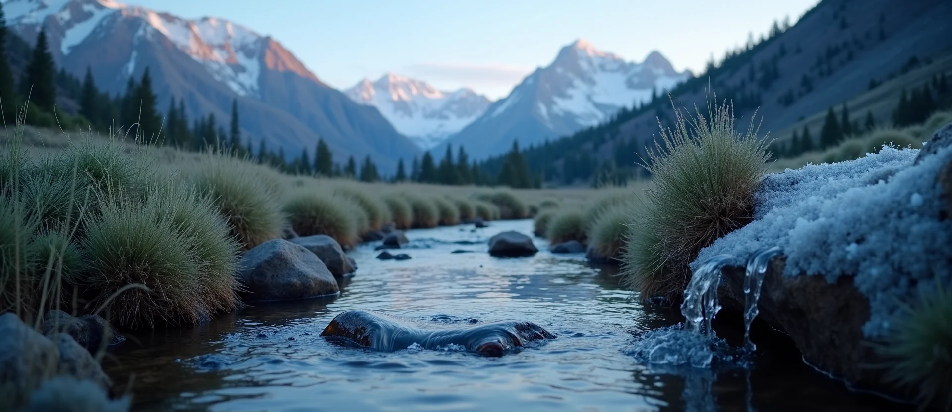Symbolizing Flow/Cleansing: A local Sagebrush (Artemisia tridentata) babbling mountain creek. - AI Generated