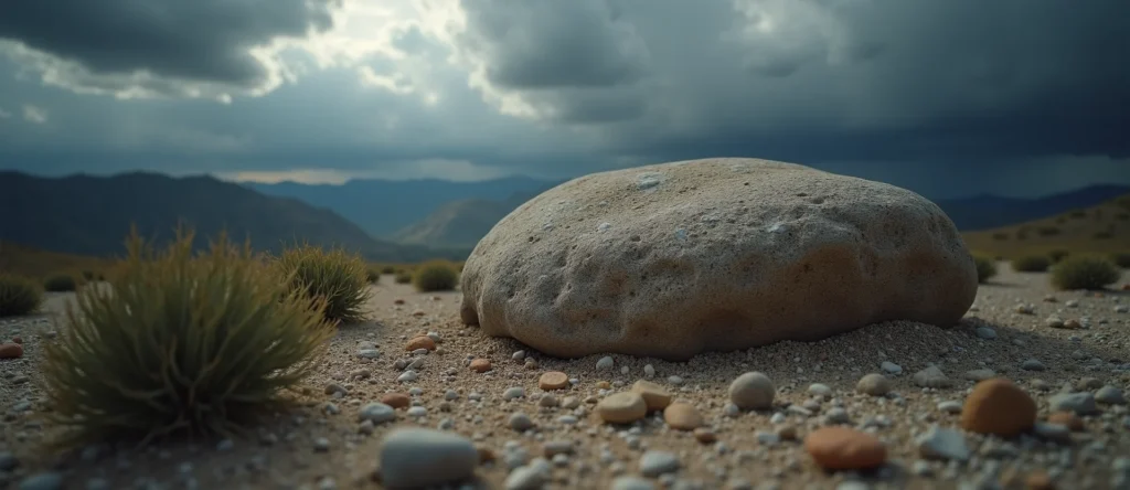Symbolizing Stability/Peak: A local Manzanita unshakable boulder. - AI Generated