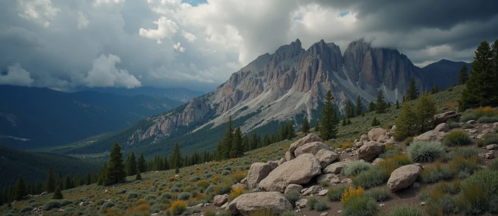Symbolizing Stability/Peak: A local Quaking Aspen solid mountain ridge. - AI Generated