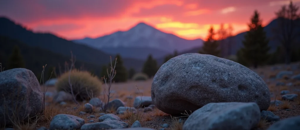 Symbolizing Stability/Peak: A local Mountain Mahogany unshakable boulder. - AI Generated