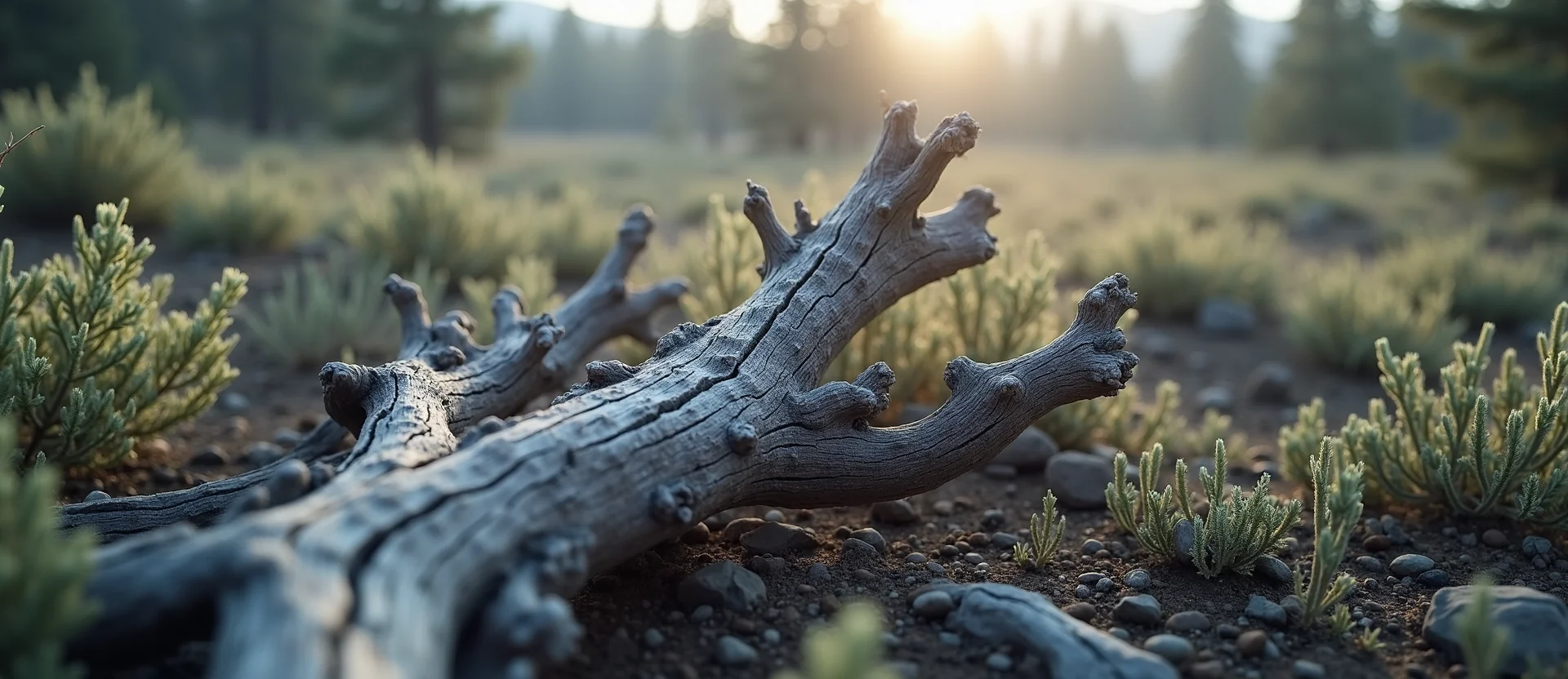 Symbolizing Growth/Resilience: A local Sierra Juniper gnarled juniper roots. - AI Generated