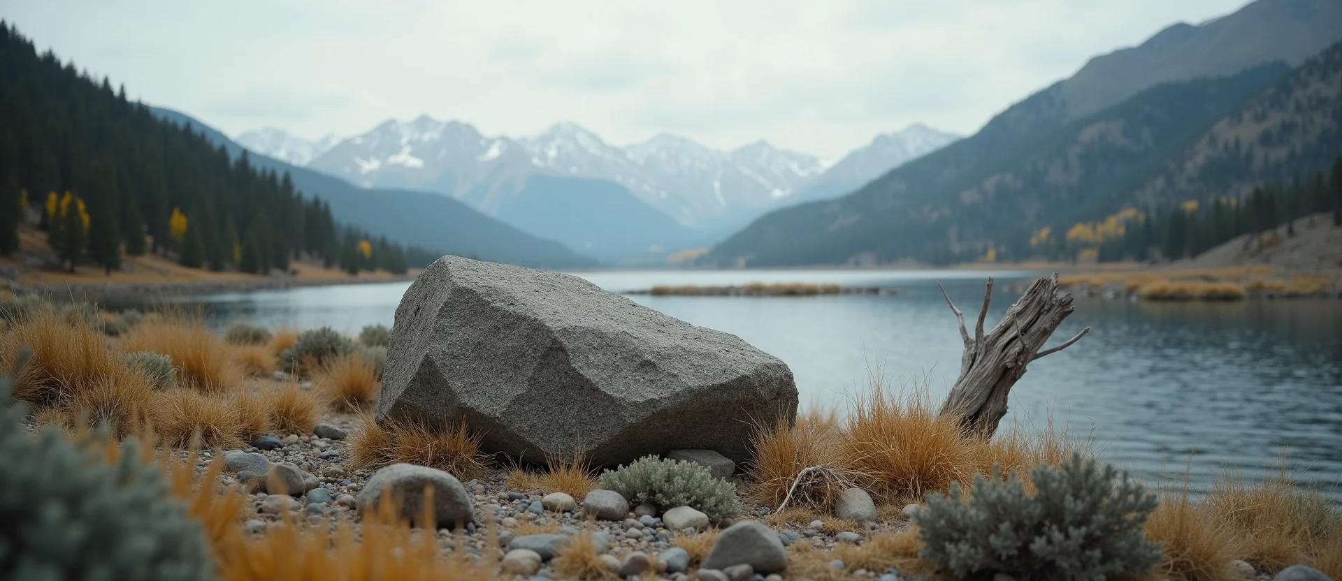 Symbolizing Stability/Peak: A local Mountain Mahogany unshakable boulder. - AI Generated