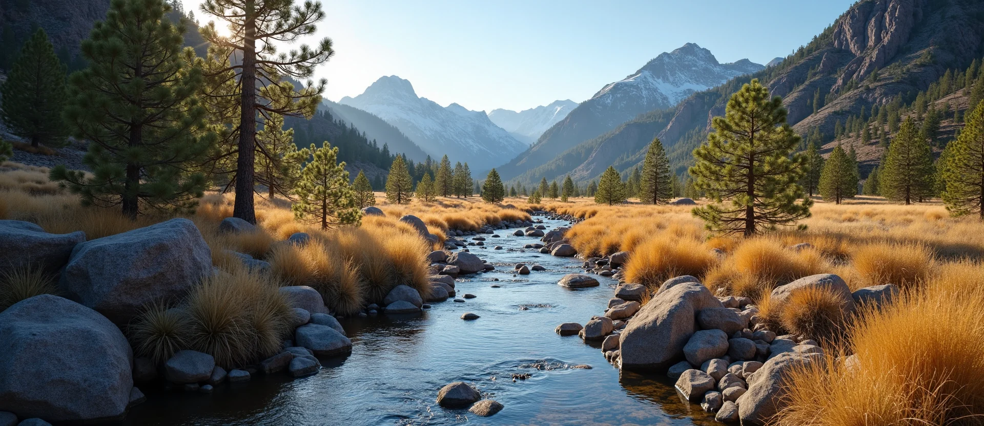 Symbolizing Flow/Cleansing: A local Desert Peach clear cold snowmelt stream. - AI Generated