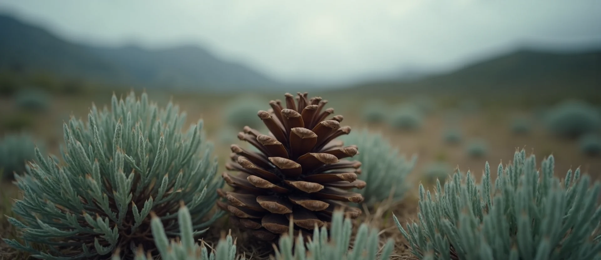 Symbolizing Seed/New Beginning: A local Sagebrush (Artemisia tridentata) opening pine cone. - AI Generated
