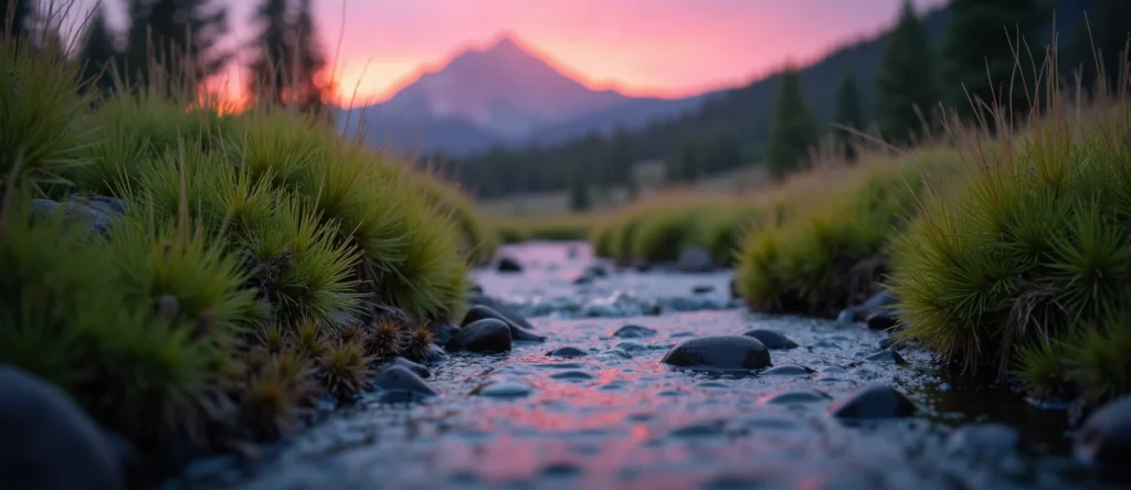 Symbolizing Flow/Cleansing: A local Manzanita babbling mountain creek. - AI Generated