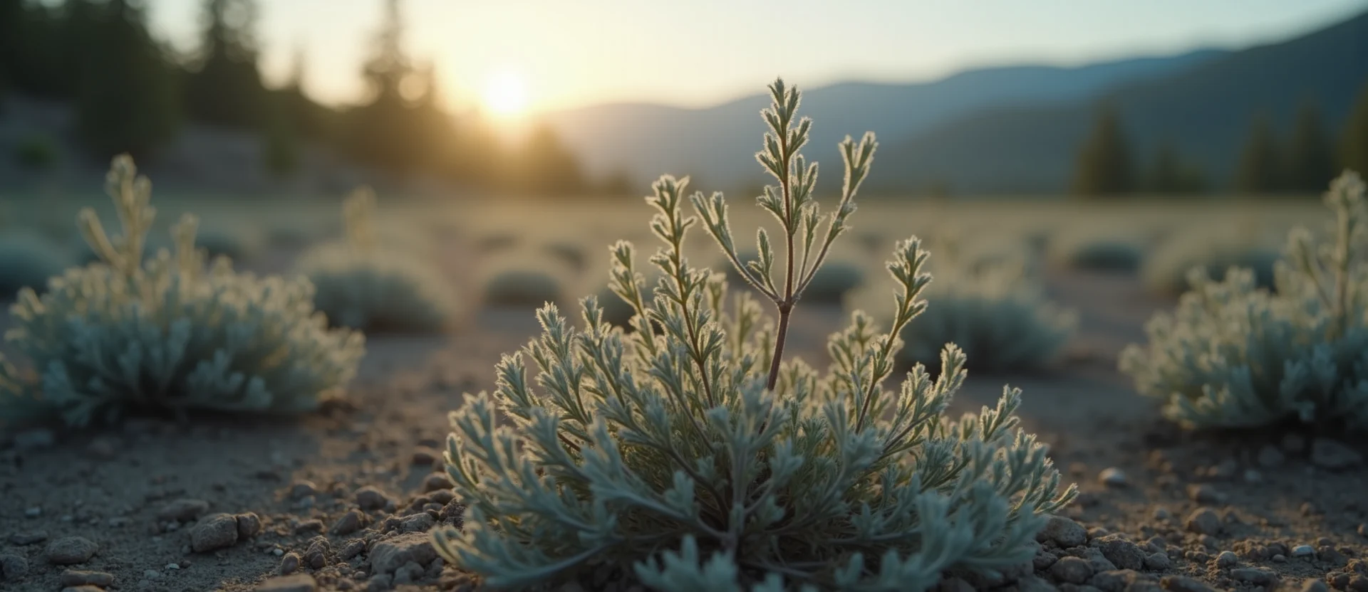 Symbolizing Seed/New Beginning: A local Sagebrush (Artemisia tridentata) sprouting sagebrush seedling. - AI Generated