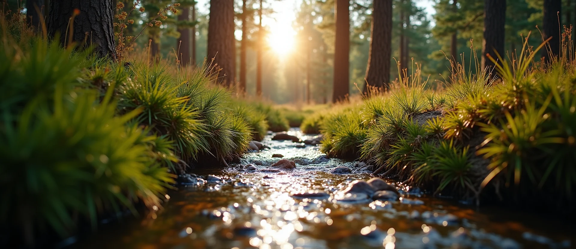 Symbolizing Flow/Cleansing: A local Bitterbrush babbling mountain creek. - AI Generated