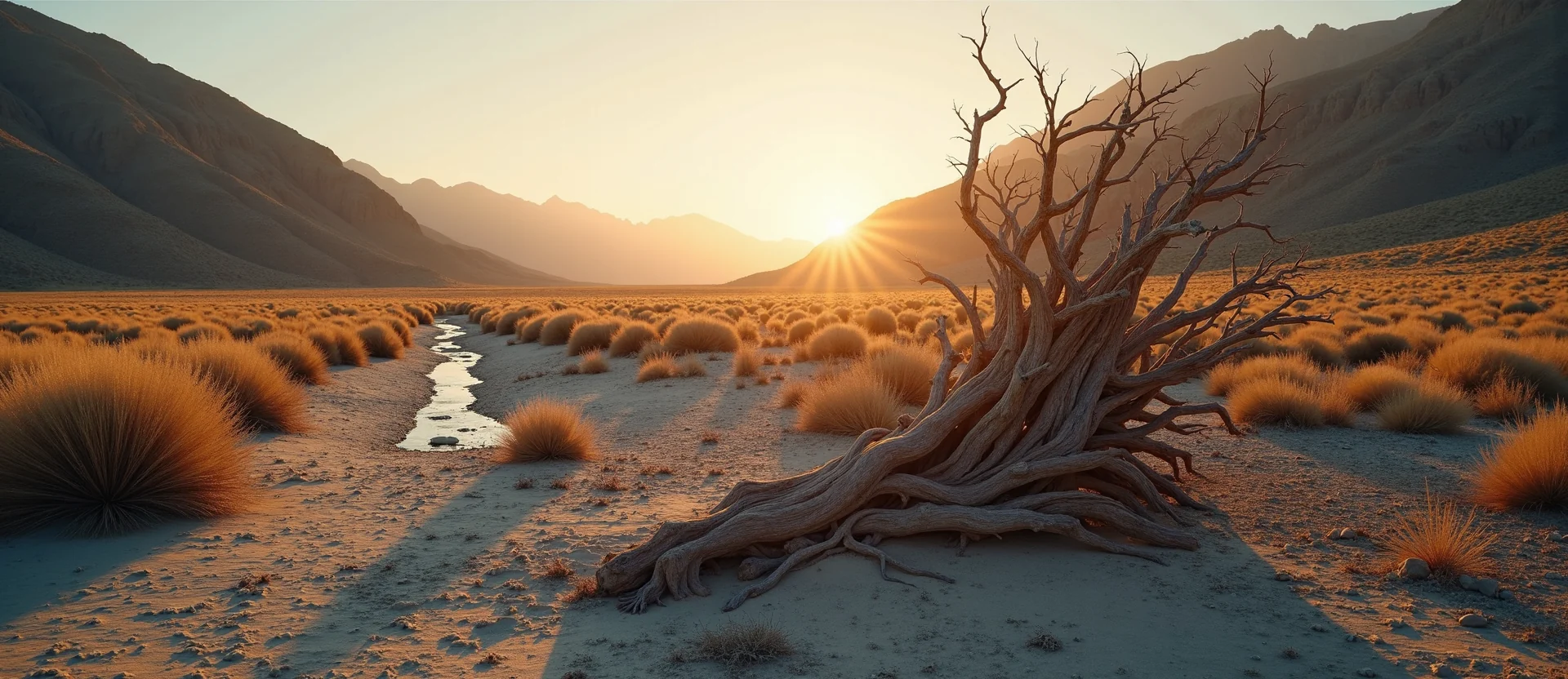 Symbolizing Growth/Resilience: A local Desert Peach gnarled juniper roots. - AI Generated