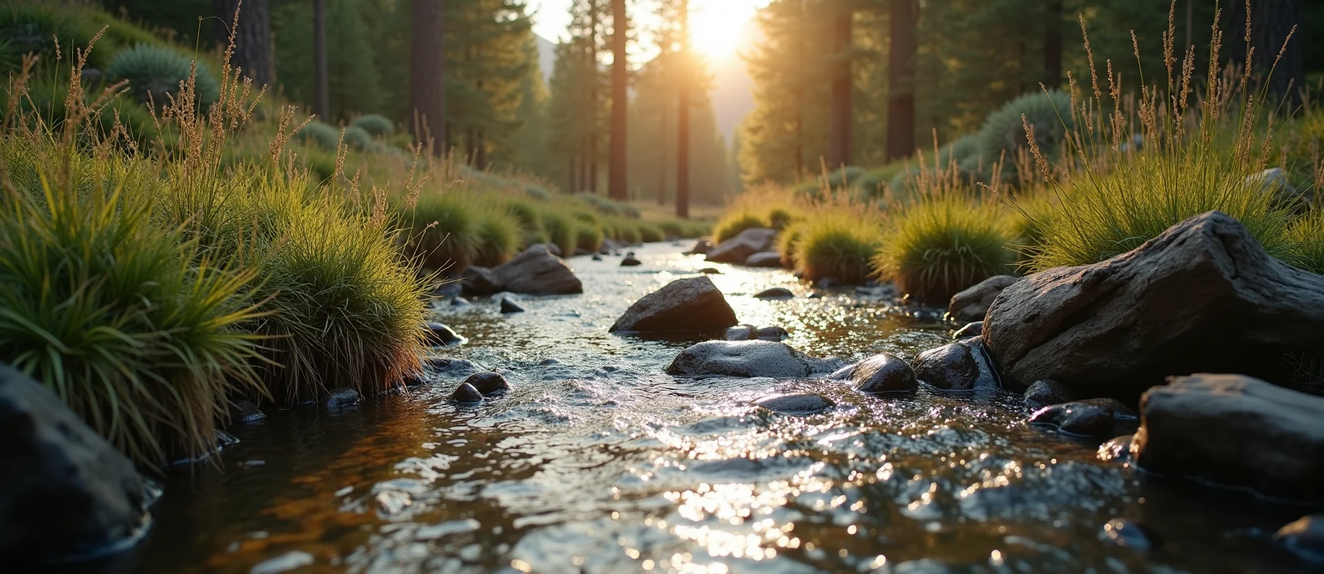 Symbolizing Flow/Cleansing: A local Sagebrush (Artemisia tridentata) clear cold snowmelt stream. - AI Generated
