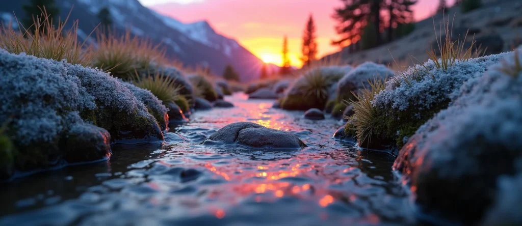 Symbolizing Flow/Cleansing: A local Manzanita clear cold snowmelt stream. - AI Generated