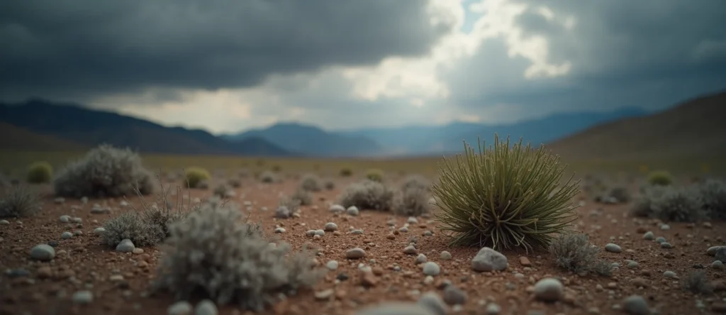 Symbolizing Seed/New Beginning: A local Indian Paintbrush single pine seed on dry earth. - AI Generated