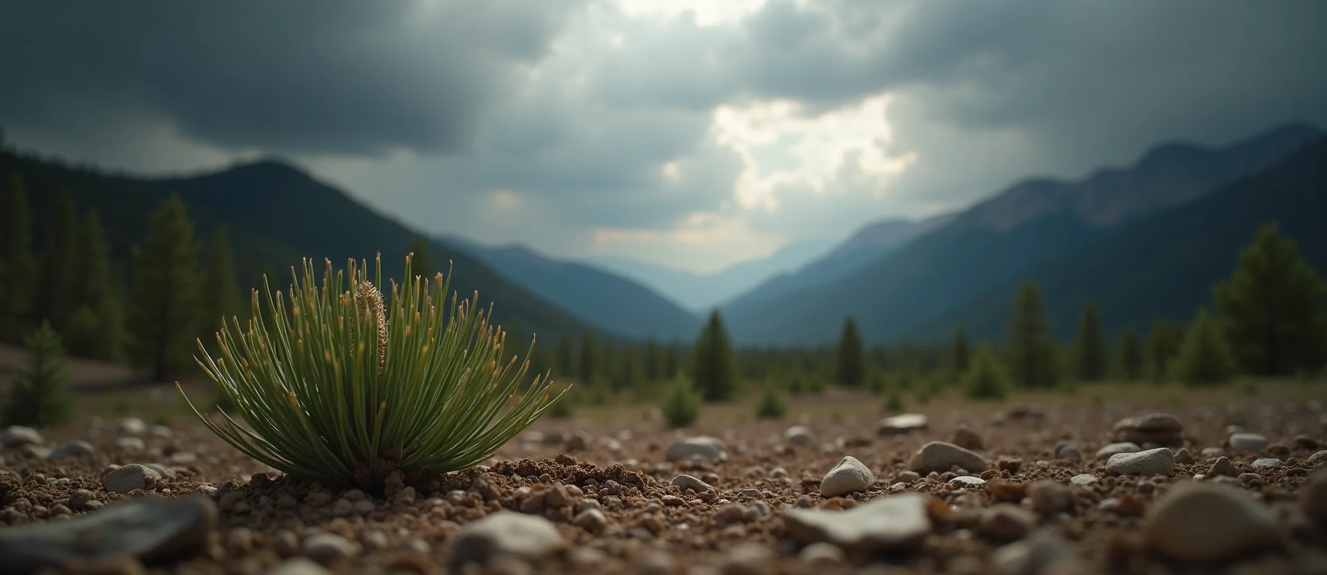 Symbolizing Seed/New Beginning: A local Sierra Juniper single pine seed on dry earth. - AI Generated