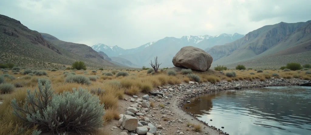 Symbolizing Stability/Peak: A local Quaking Aspen unshakable boulder. - AI Generated