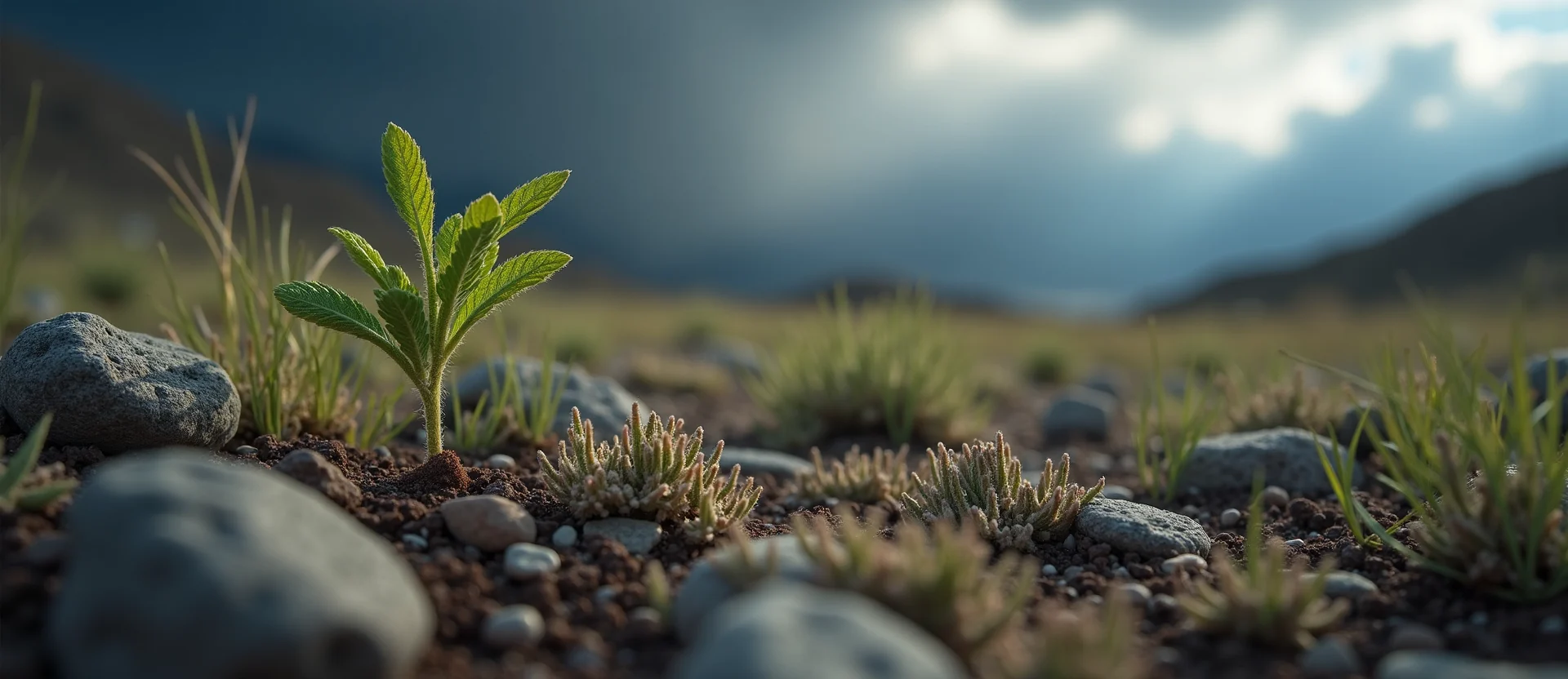 Symbolizing Seed/New Beginning: A local Quaking Aspen sprouting sagebrush seedling. - AI Generated