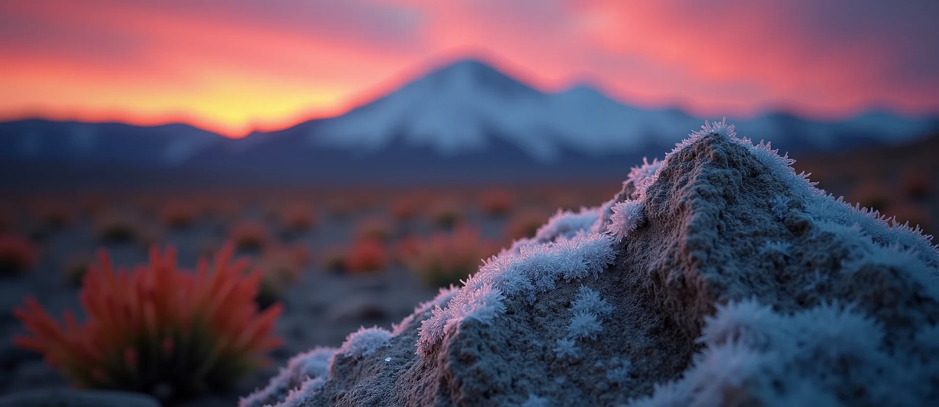 Symbolizing Stability/Peak: A local Indian Paintbrush unshakable boulder. - AI Generated
