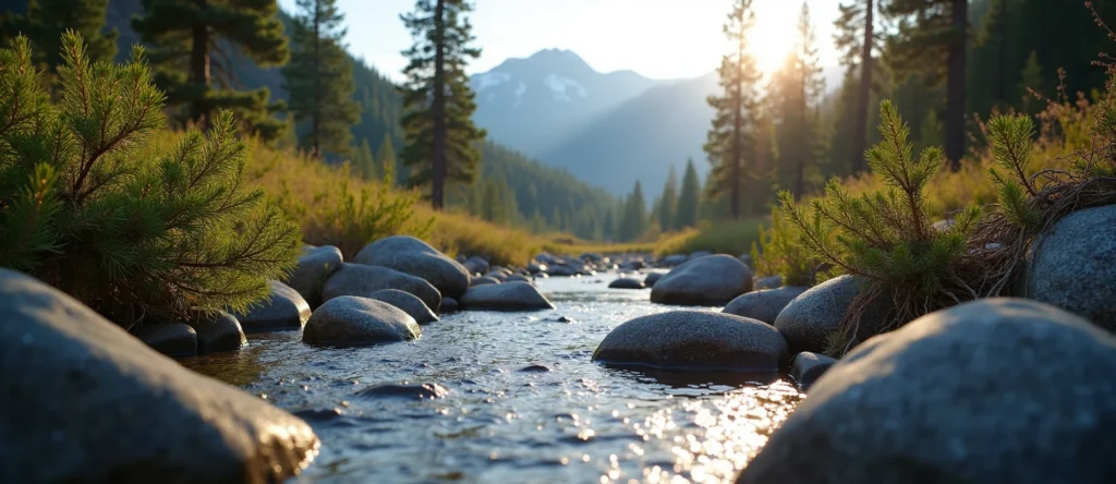 Symbolizing Flow/Cleansing: A local Manzanita smooth Truckee river stones. - AI Generated