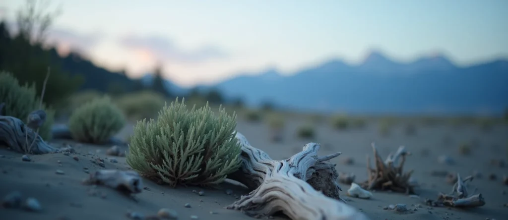 Symbolizing Identity/Local: A local Sagebrush (Artemisia tridentata) Sierra Nevada skyline. - AI Generated