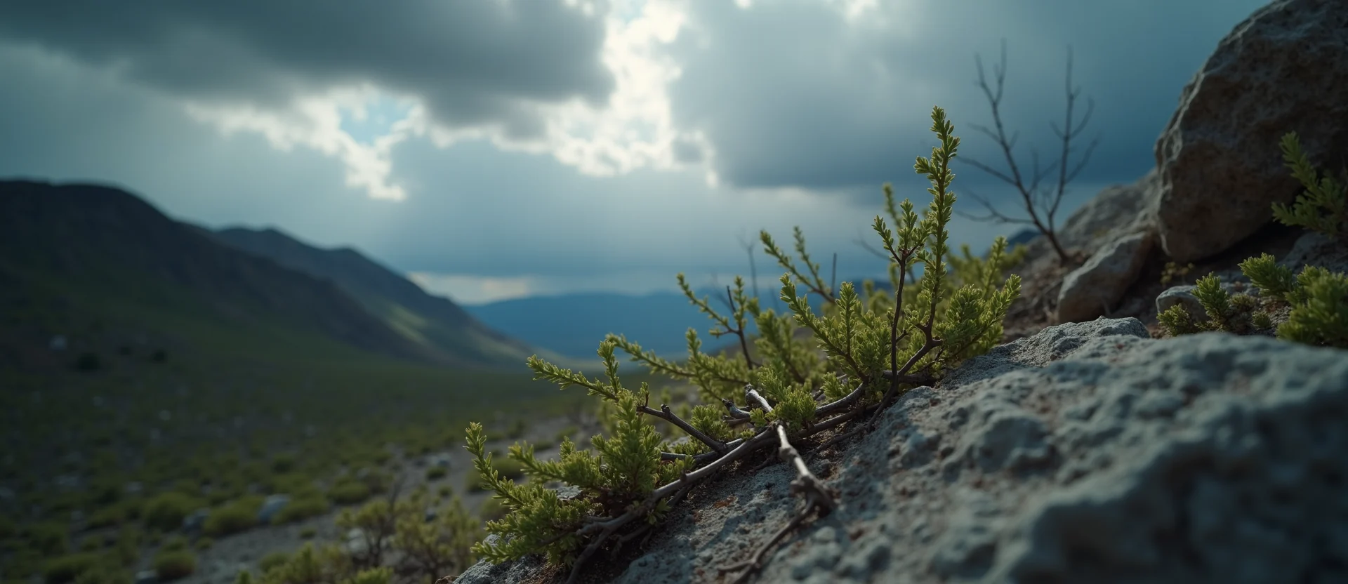 Symbolizing Seed/New Beginning: A local Manzanita new green bud on a branch. - AI Generated