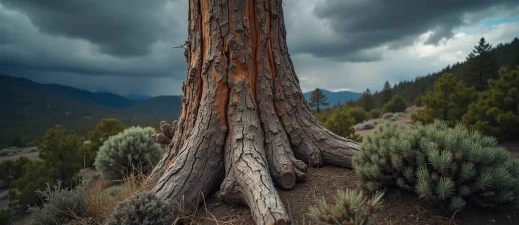 Symbolizing Growth/Resilience: A local Manzanita sturdy weathered tree trunk. - AI Generated