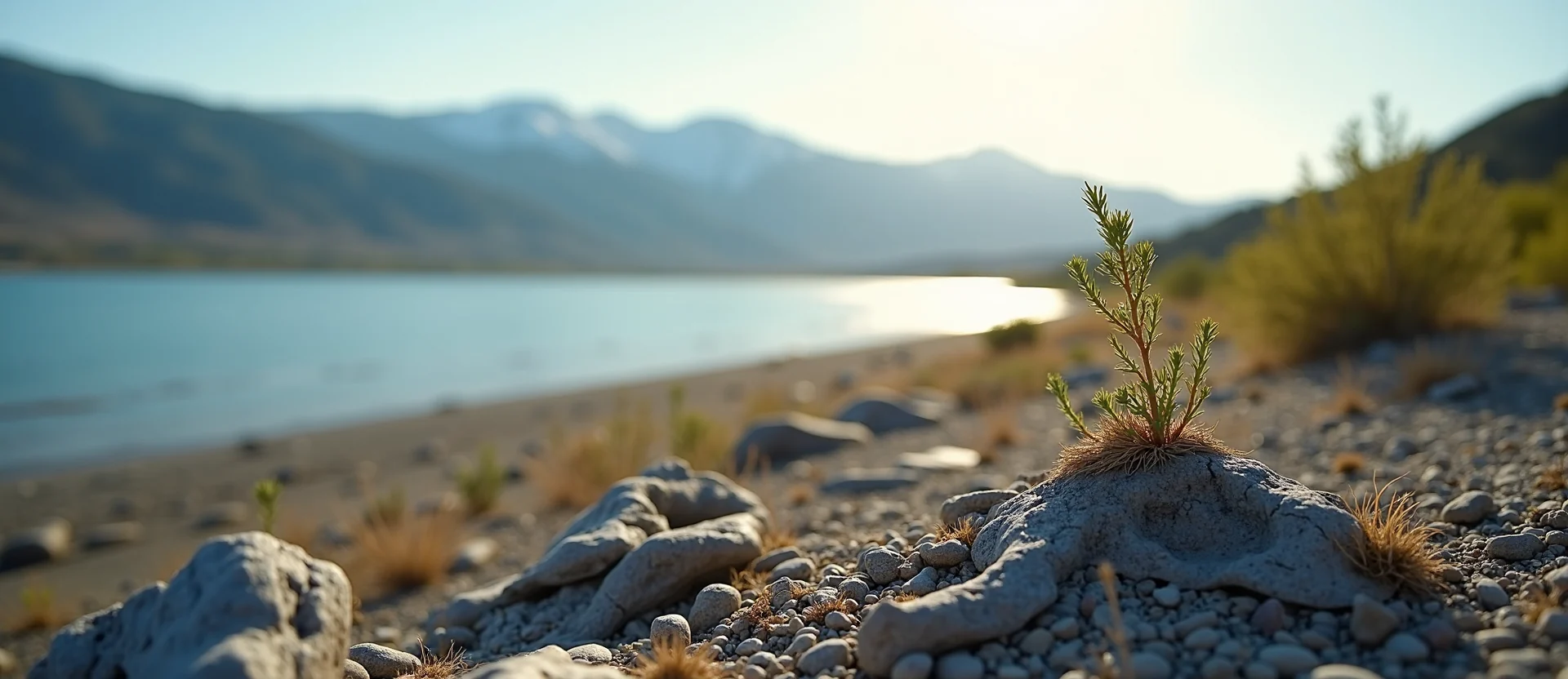 Symbolizing Seed/New Beginning: A local Mountain Mahogany sprouting sagebrush seedling. - AI Generated
