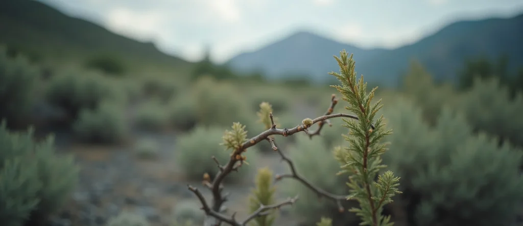 Symbolizing Growth/Resilience: A local Quaking Aspen new branch reaching for the sky. - AI Generated