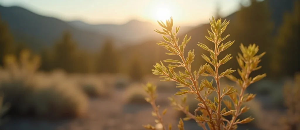 Symbolizing Growth/Resilience: A local Bitterbrush new branch reaching for the sky. - AI Generated