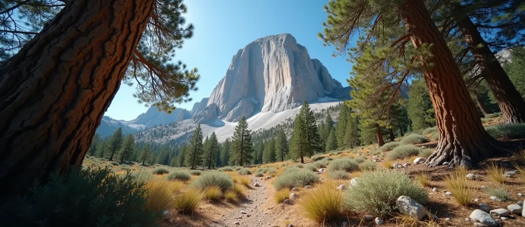 Symbolizing Stability/Peak: A local Mountain Mahogany jagged granite peak. - AI Generated