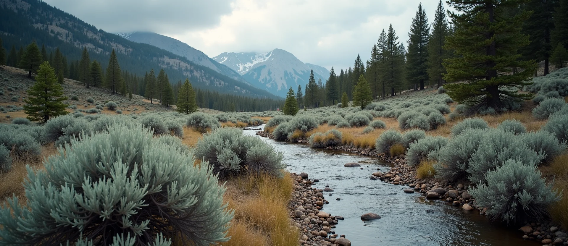 Symbolizing Flow/Cleansing: A local Ponderosa Pine babbling mountain creek. - AI Generated