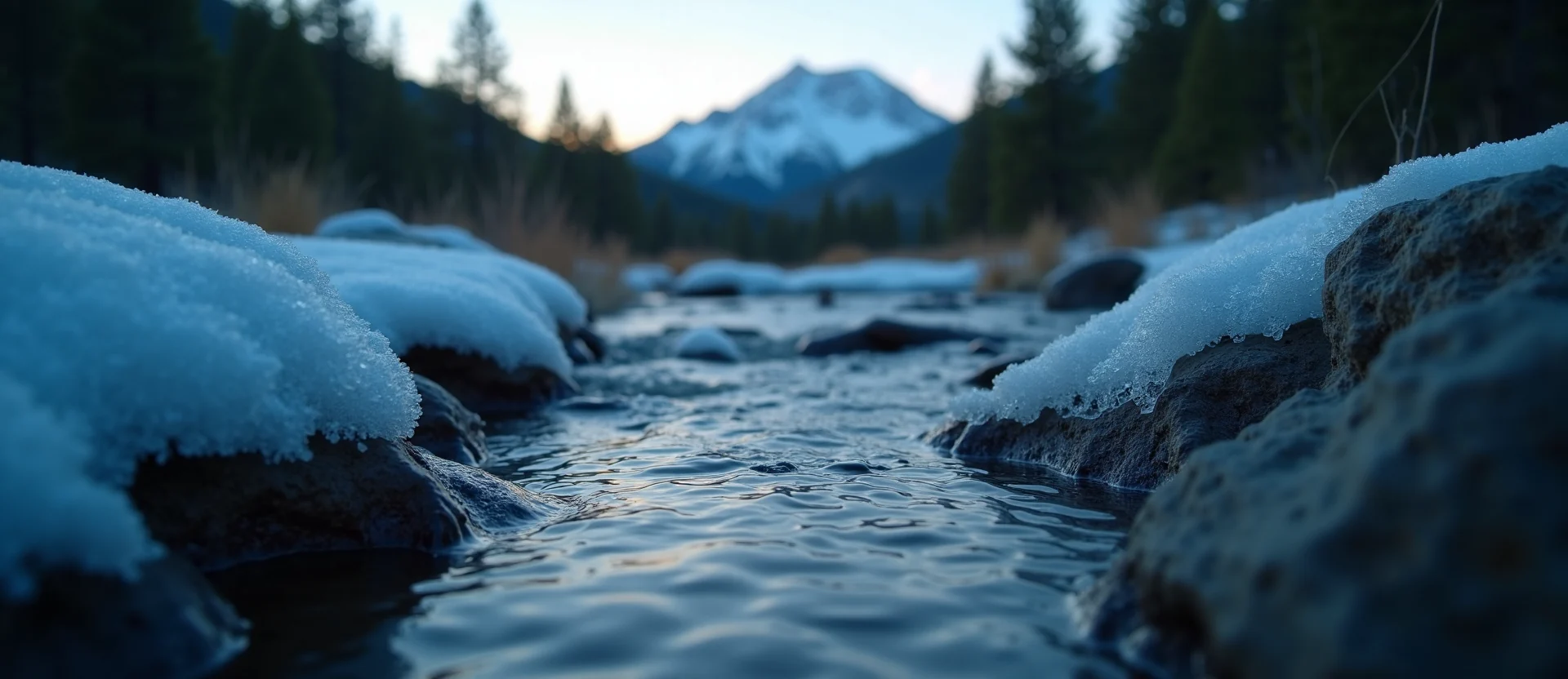Symbolizing Flow/Cleansing: A local Desert Peach babbling mountain creek. - AI Generated