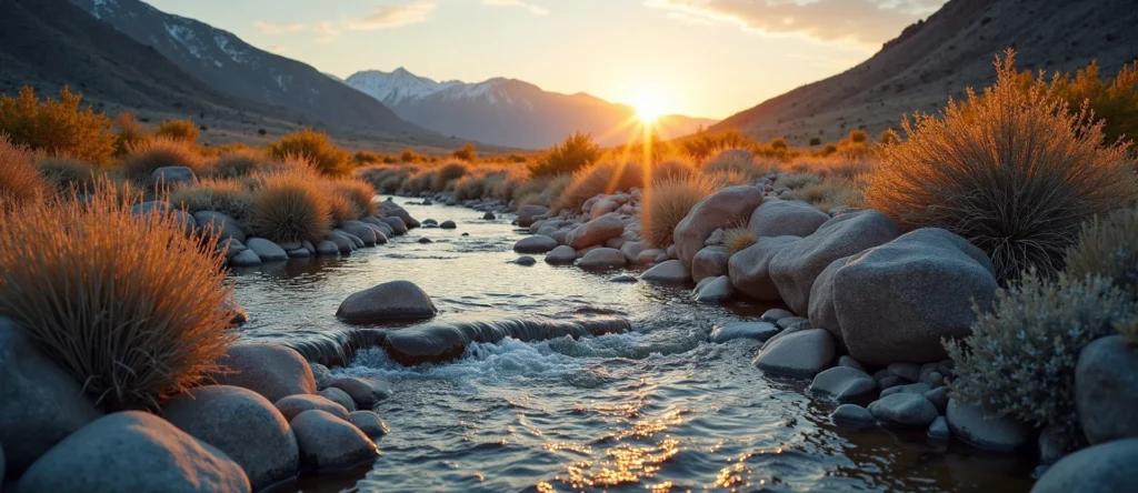 Symbolizing Flow/Cleansing: A local Manzanita babbling mountain creek. - AI Generated