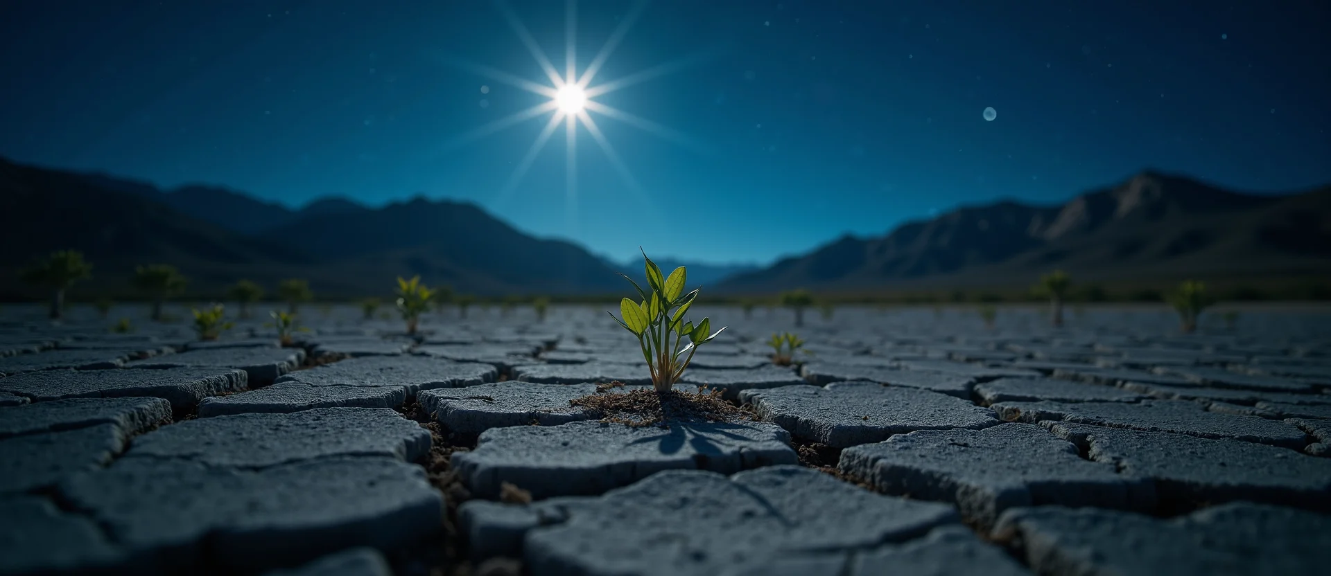 Symbolizing Seed/New Beginning: A local Quaking Aspen shoot emerging from cracked soil. - AI Generated