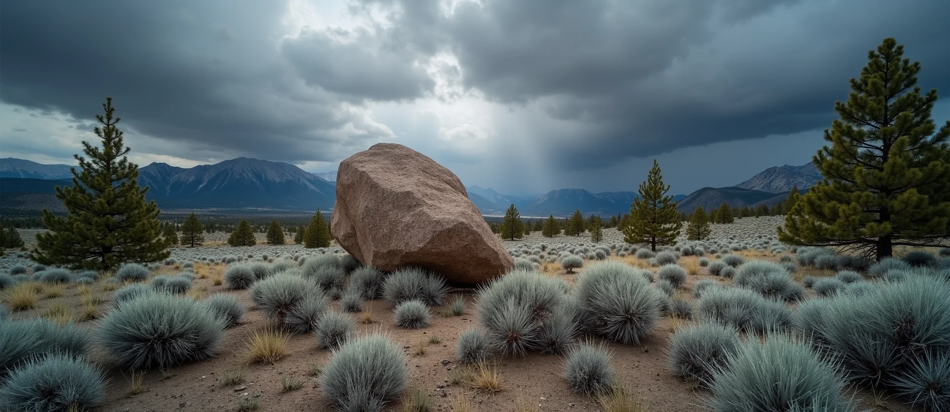 Symbolizing Stability/Peak: A local Ponderosa Pine unshakable boulder. - AI Generated